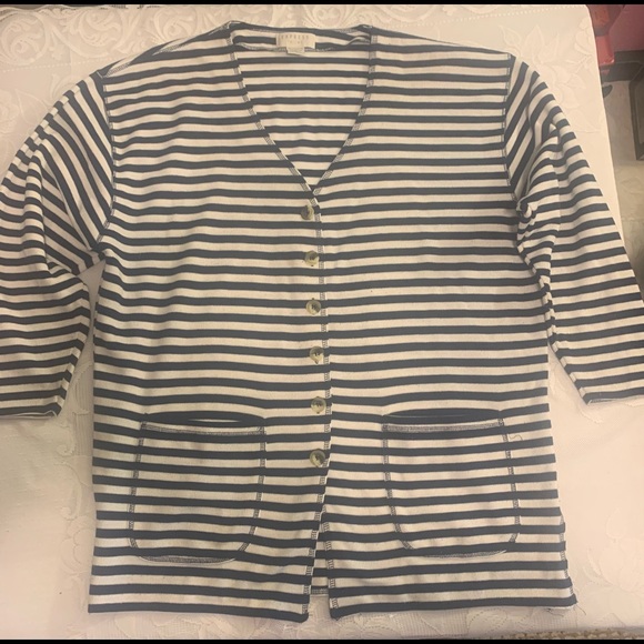 Express striped button down long sleeve cardigan size medium two pockets - Picture 2 of 8
